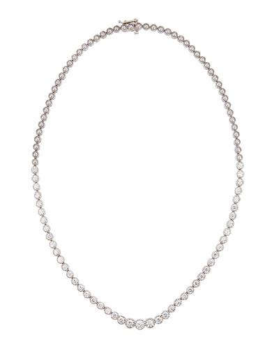 14k White Gold Diamond Tennis Necklace,