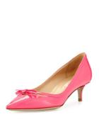 Patent Leather Pointed Toe Pump, Neon Pink