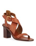 Virginia Strappy Leather Block-heel