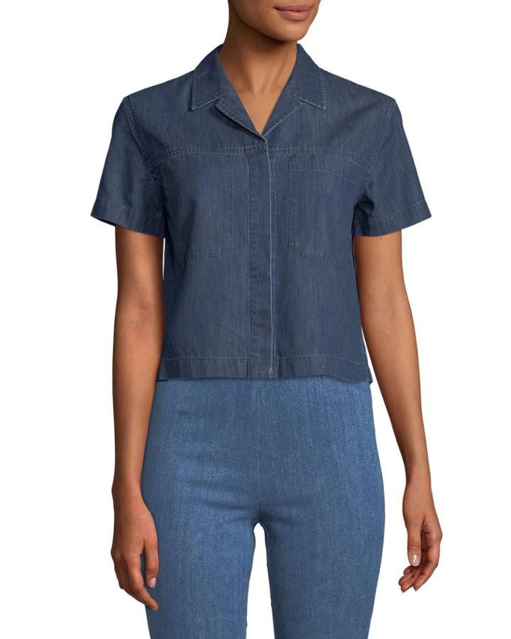 Reggie Button-front Short-sleeve Top