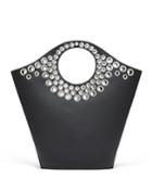 Market Small Leather Grommet Shopper Tote Bag