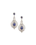 Bavna Geometric Sapphire & Diamond Double-drop Earrings, Women's