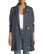 Paris Dot-print Silk Jacket With Contrast Back