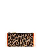 Soft Lara Leopard-print Calf Hair Clutch Bag,