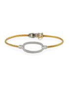 Oval Diamond-station Cable Bracelet, Gold