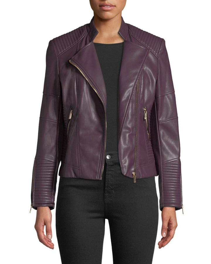 Faux Leather Seamed
