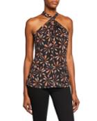 Sari Printed Silk Halter Blouse