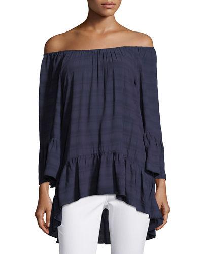3/4-sleeve Off-the-shoulder Peasant Top