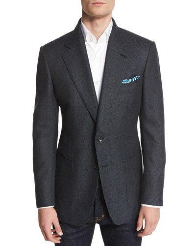 Windsor Base Textured Melange Blazer, Navy/teal