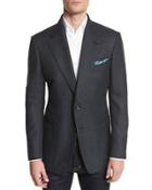 Windsor Base Textured Melange Blazer, Navy/teal