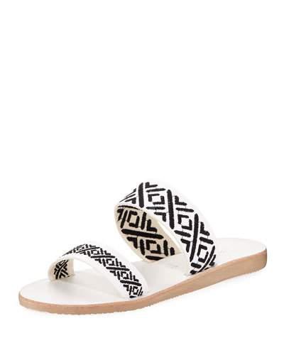Sable Stitched Slide Flat