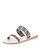 Sable Stitched Slide Flat