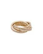 Estate Trinity De Cartier Classic 18k Pave Diamond Triple-band Ring,