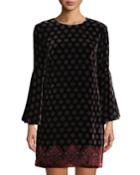 Astral Bell-sleeve Velvet Dress