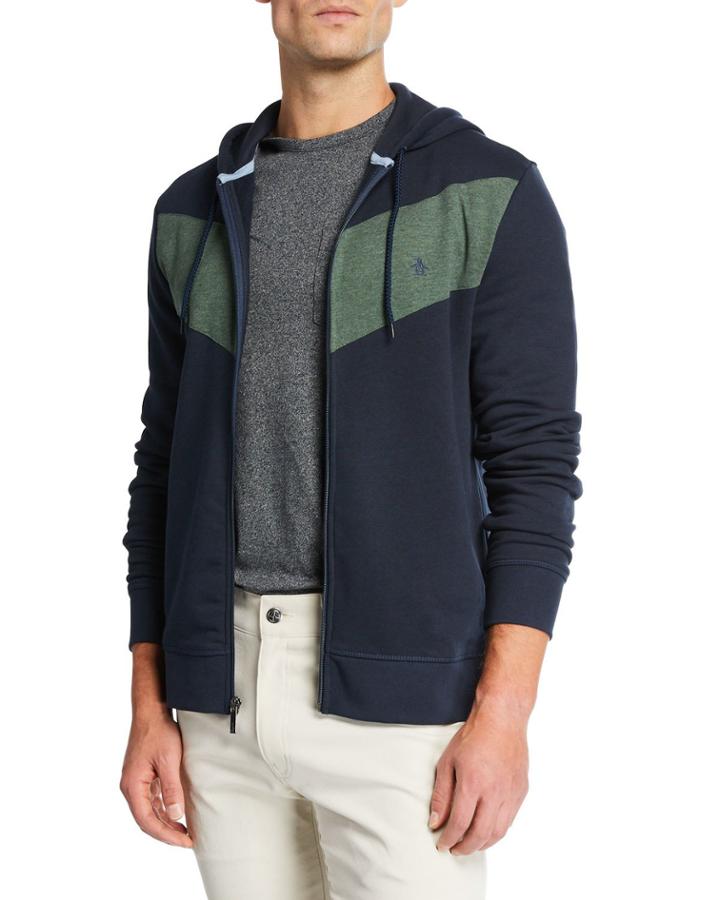Men's Striped Heavyweight Zip-front Jacket