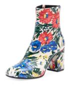 Paint Floral Zip 80mm Bootie,