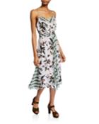 Frieda Sleeveless Mixed-print Dress