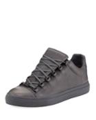 Men's Arena Leather Low-top Sneakers, Acier