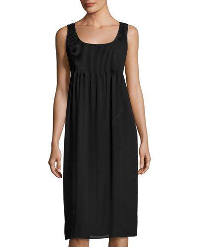Raewyn Sleeveless Empire-waist Dress, Black