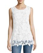 Lace-front Knit Tank