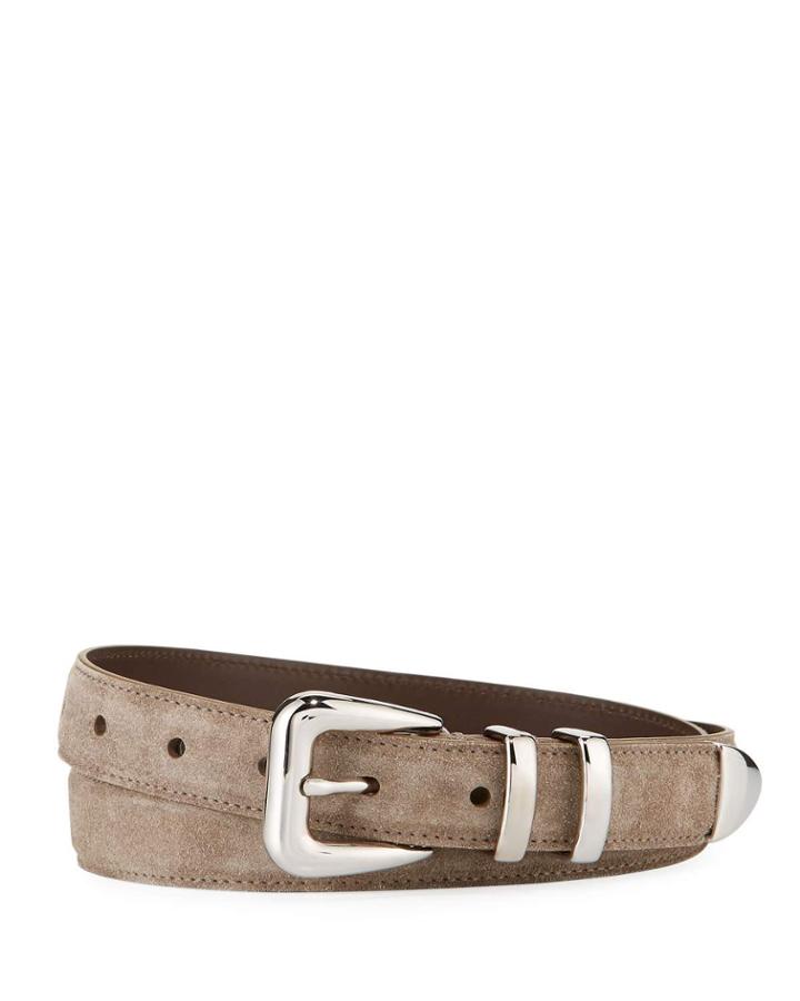 Men's Suede Square-buckle Belt