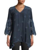 Jay Jay V-neck Top With Crochet Detail