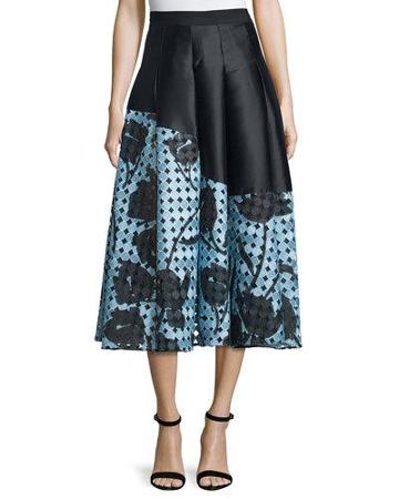 Floral Imago Two-tone Pleated