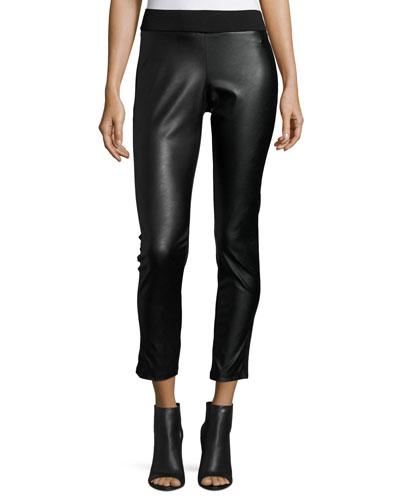 Faux-leather Leggings, Black