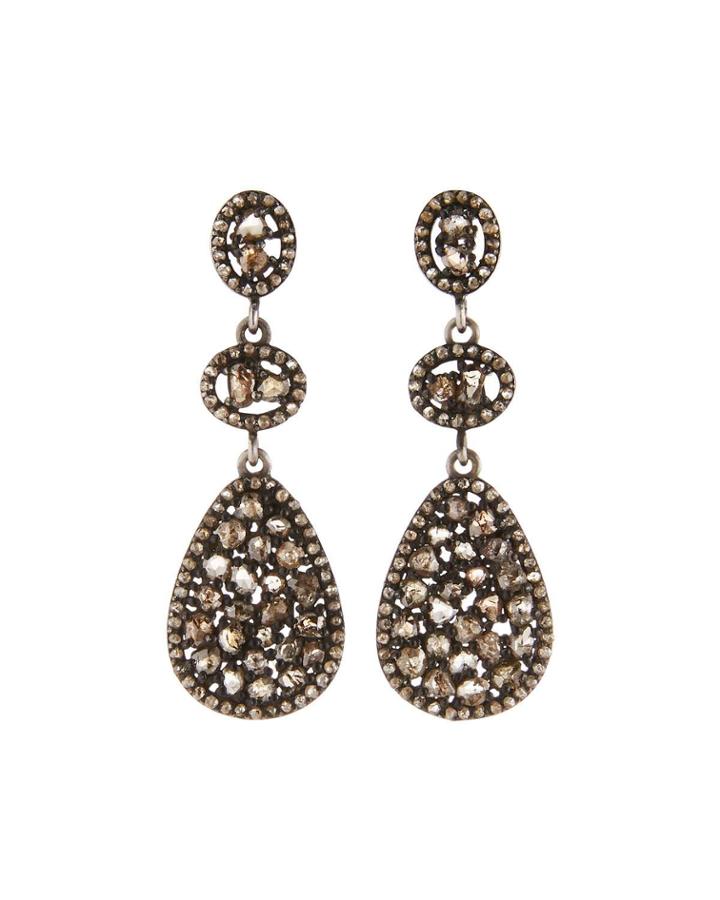 Polki Diamond Teardrop Earrings