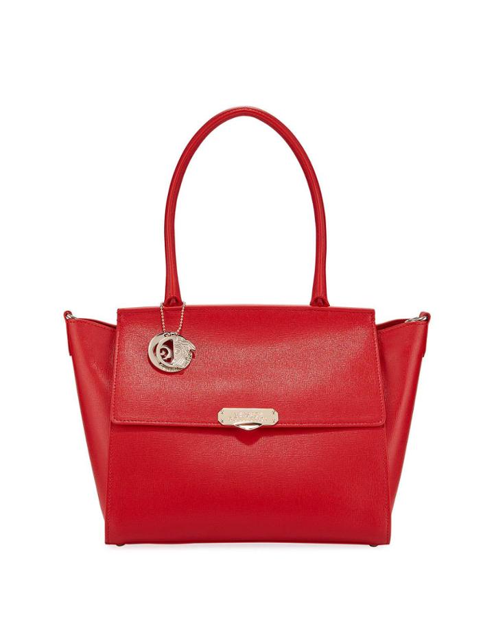 Saffiano Large Top-handle Crossbody Bag, Red