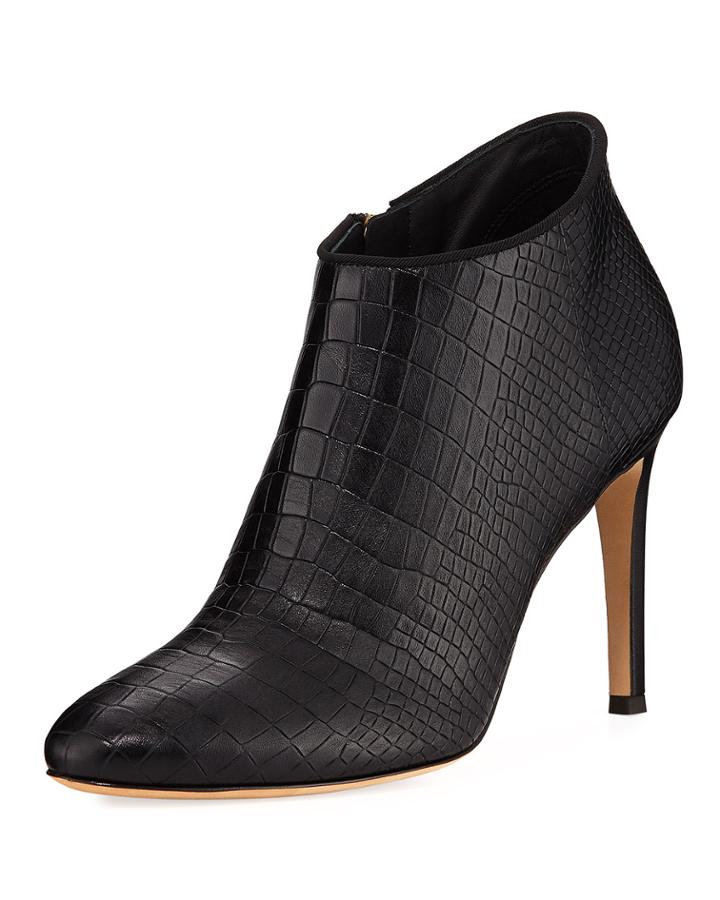 Alligator-print Ankle Booties