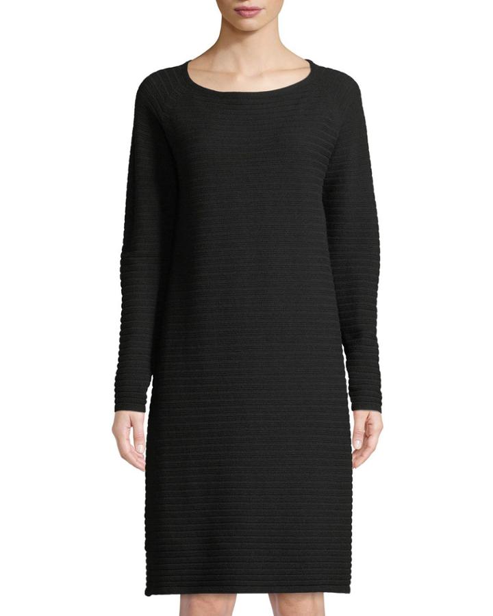 Ribbed Boat-neck Wool