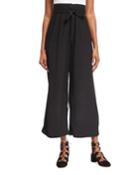 High-waist Tie-front Pants, Black