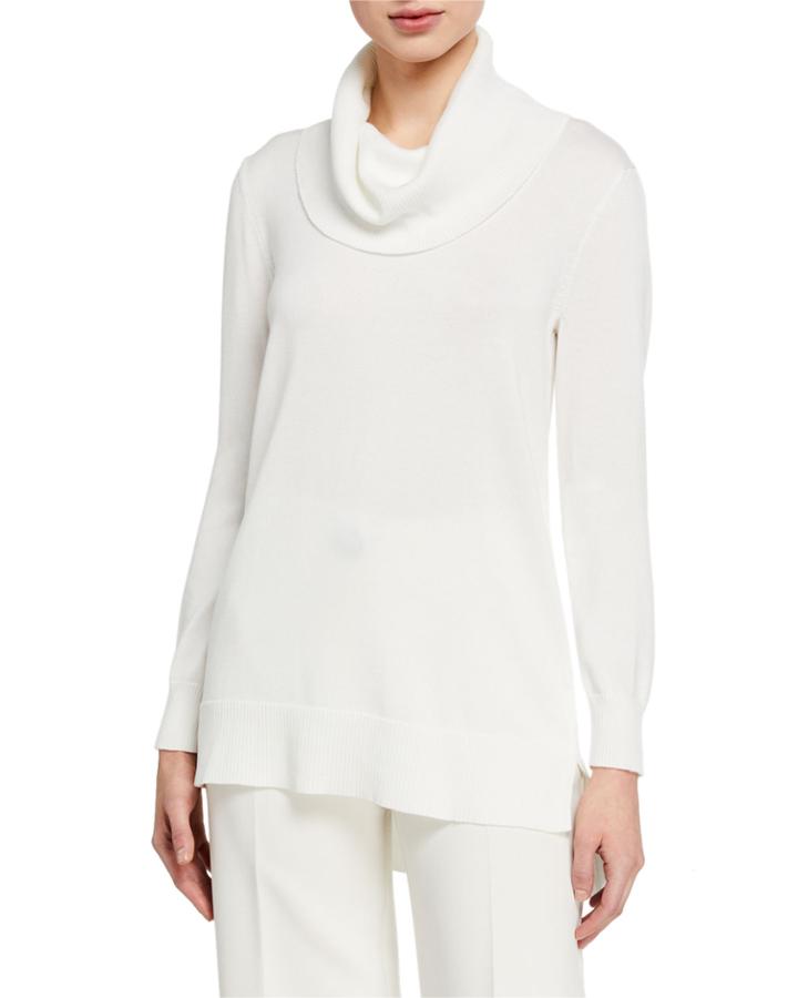 Cowl-neck Tunic Sweater W/