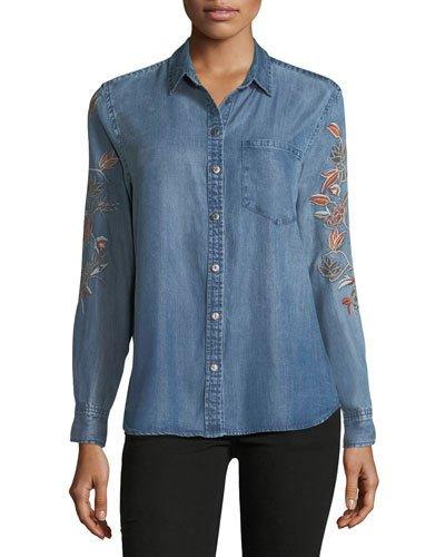 Cameron Embroidered Chambray Blouse