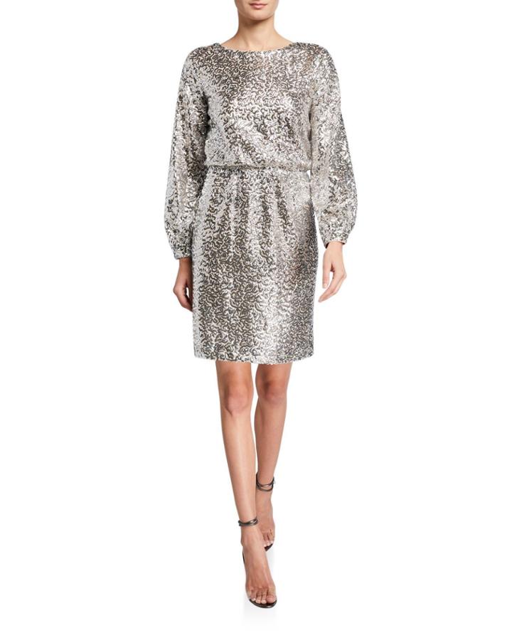 Short Sequin Long-sleeve Dress