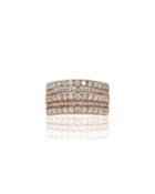 14k Rose Gold Diamond 5-row Fashion Ring,