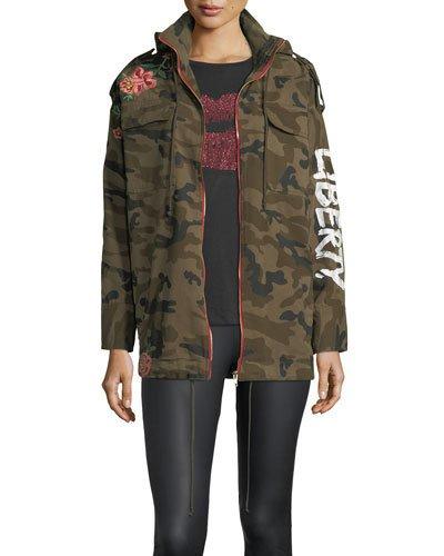 Embroidered Camouflage Military Jacket