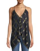 Stretch-silk Georgette V-neck