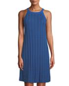 Chevron-stripe Halter Dress