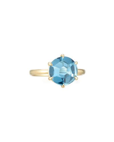 Rock Candy 18k Blue Topaz Solitaire Ring,