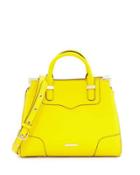 Amorous Small Saffiano Satchel Bag, Yellow