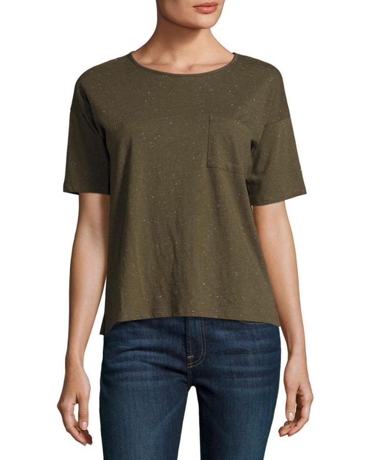 Donegal Crewneck Pocket Speckled Jersey Tee