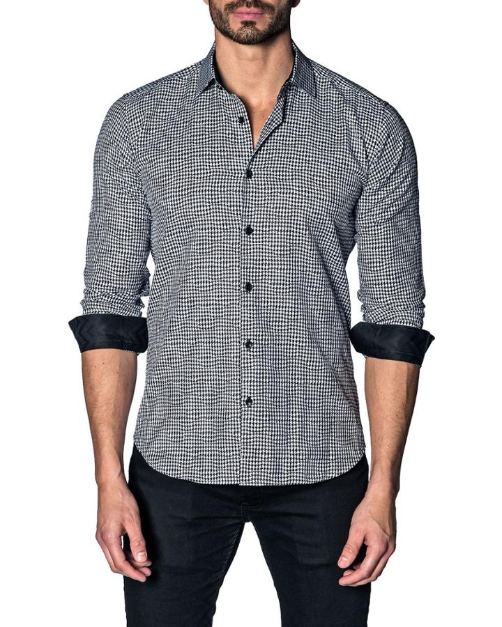 Men's Semi-fitted Houndstooth Print
