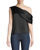 Serita One-shoulder Sateen Drape Tank