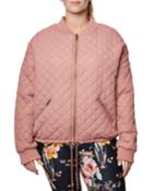 Plus Size Reversible Quilted Bomber Jacket