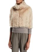 Cashmere & Shearling High-neck Cape