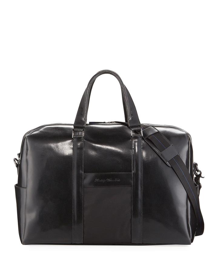Men's Aegean Glossy Leather Weekender Bag