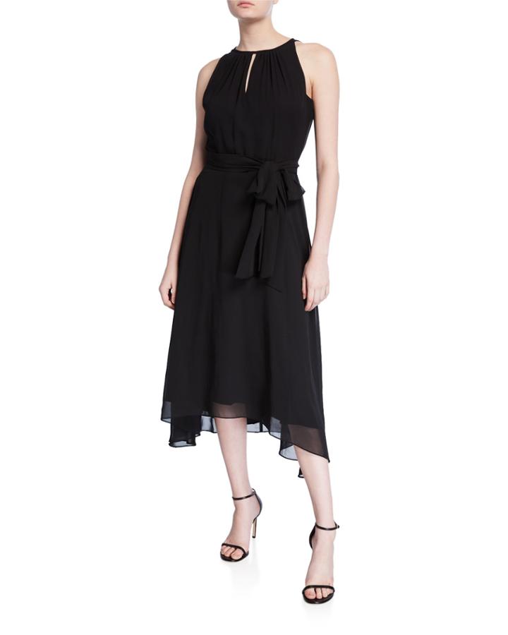Sleeveless Halter Chiffon High-low Dress
