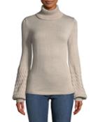 Turtleneck Balloon-sleeve